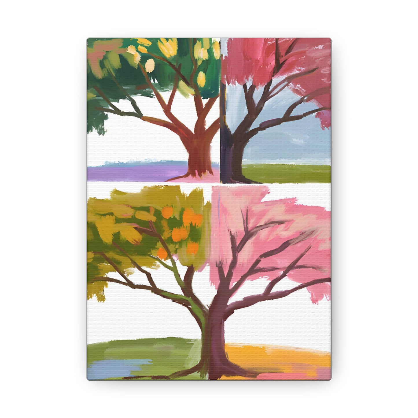 Four Seasons Tree Canvas Gallery Wraps – Nature-Inspired Home Decor