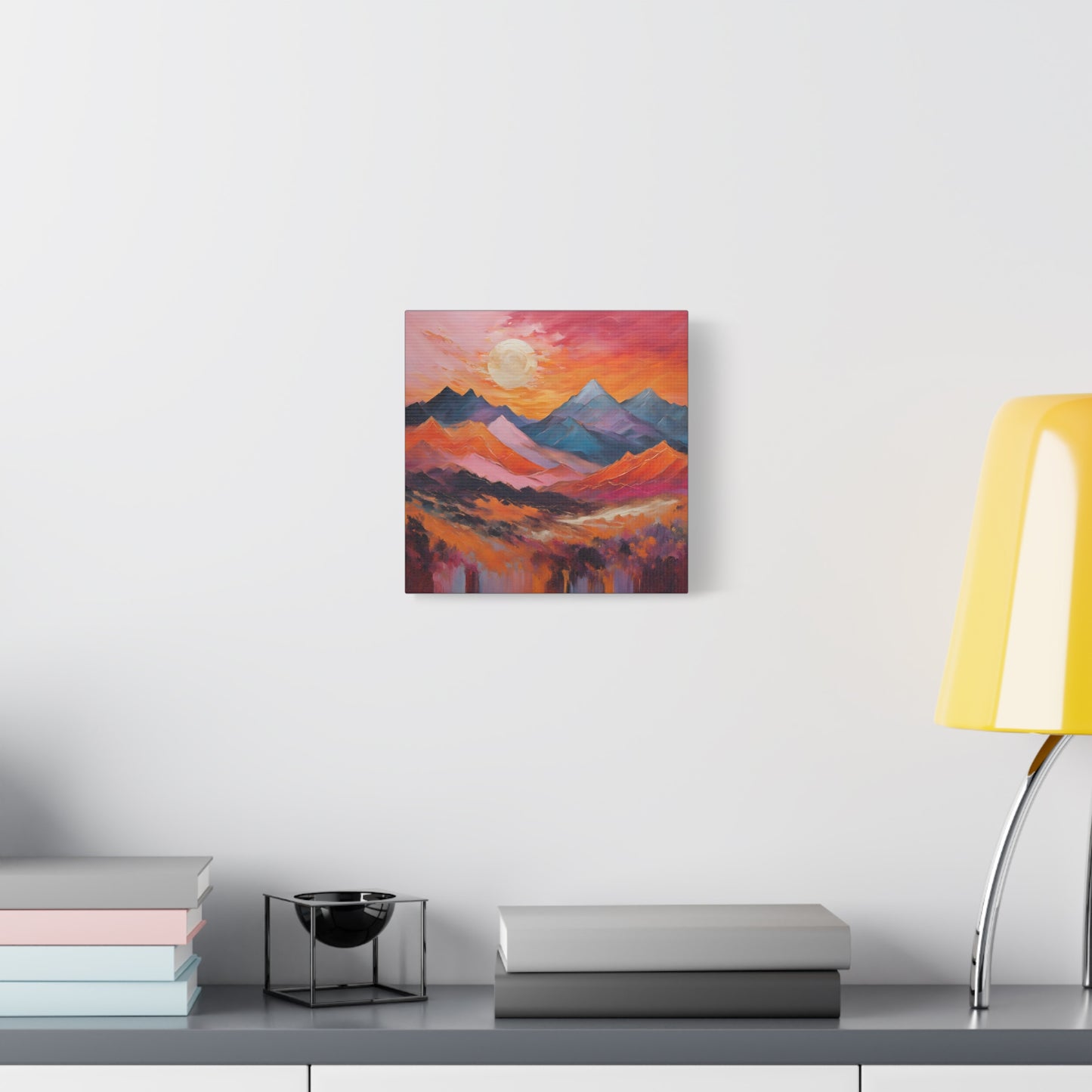 Mountain Sunset Canvas Art - Vibrant Landscape Wall Decor | Crafted Canvass