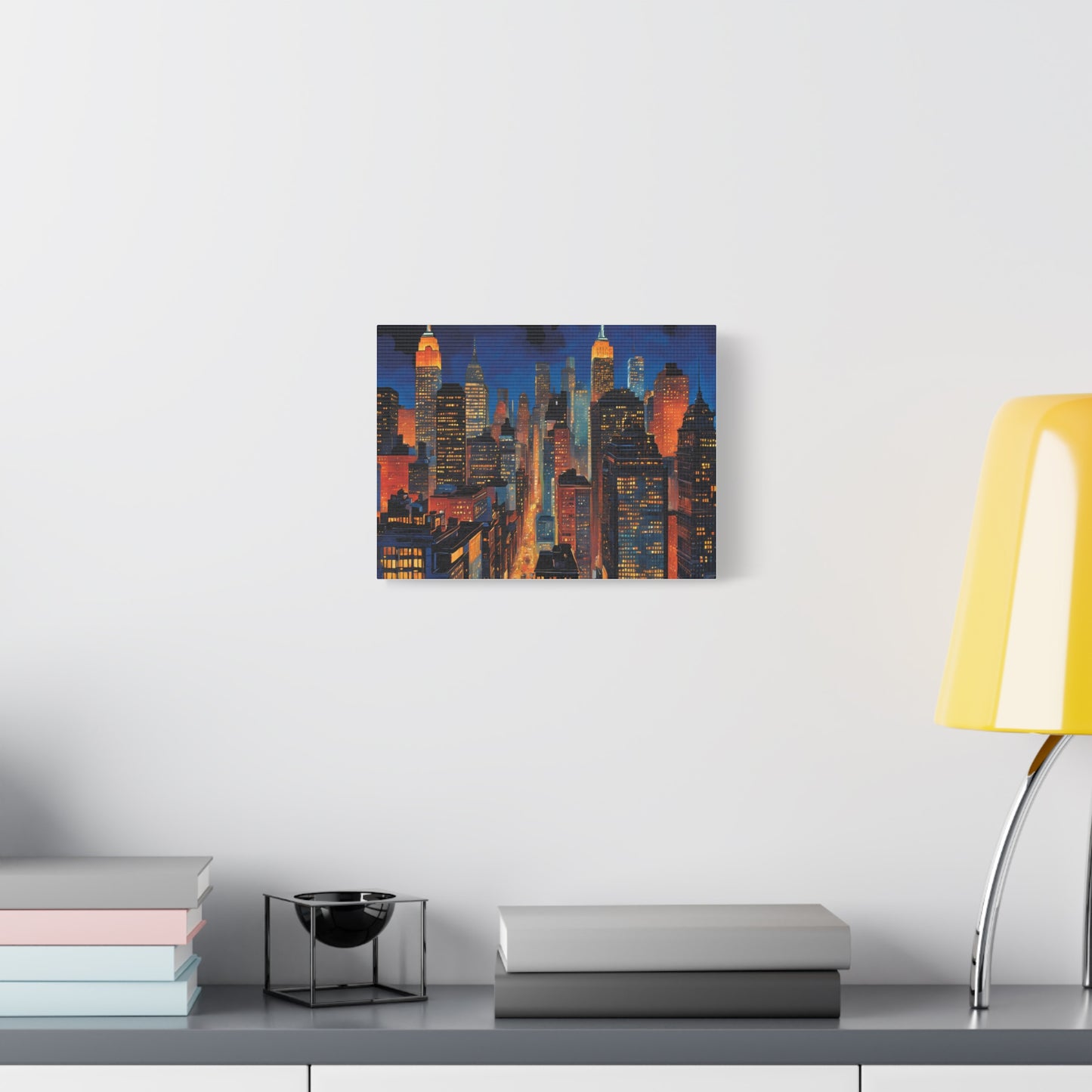 New York City Nightscape Matte Canvas Print – Stunning Skyline Art for Home & Office