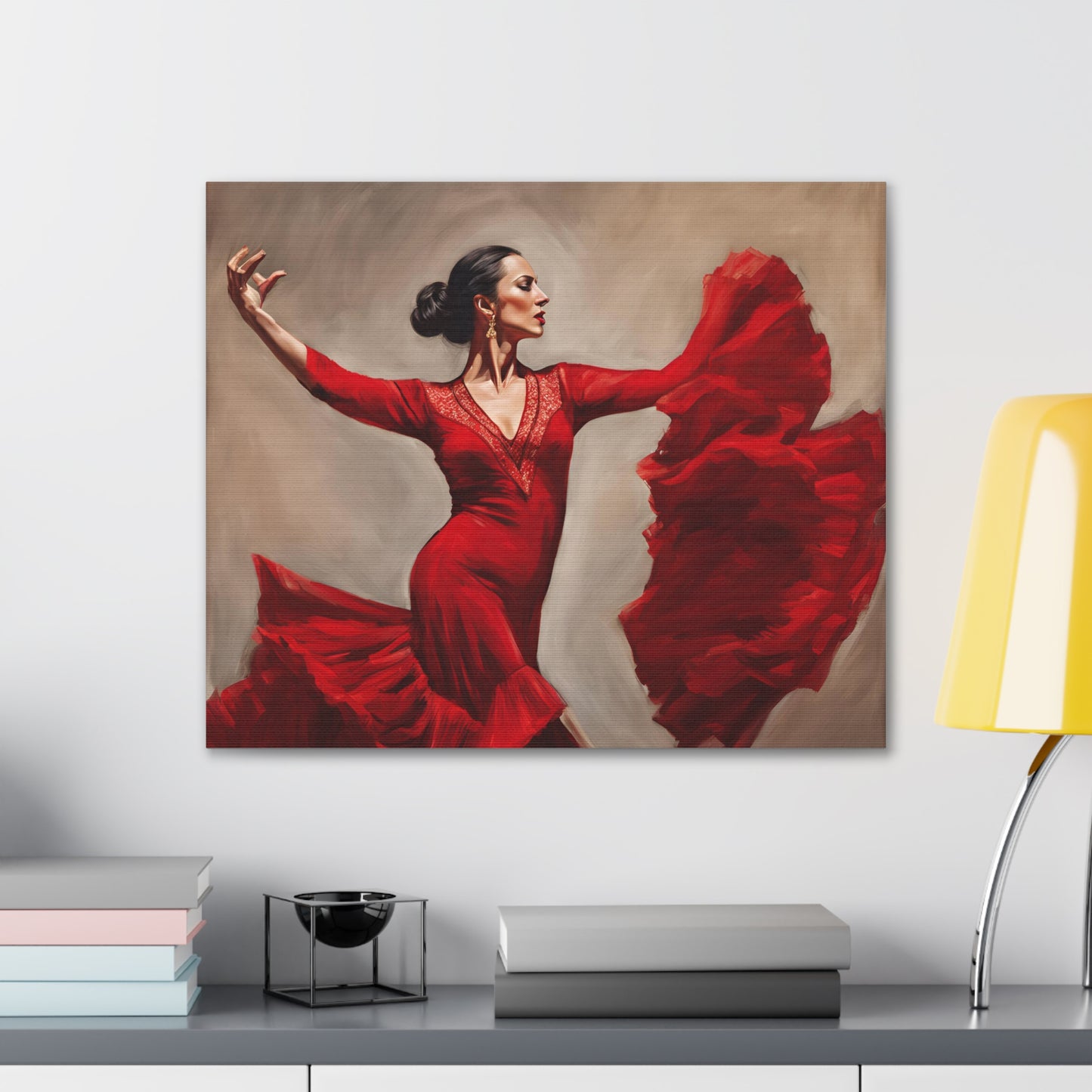 Elegant Flamenco Dancer Canvas Gallery Wrap - Vibrant Wall Art for Dance Lovers