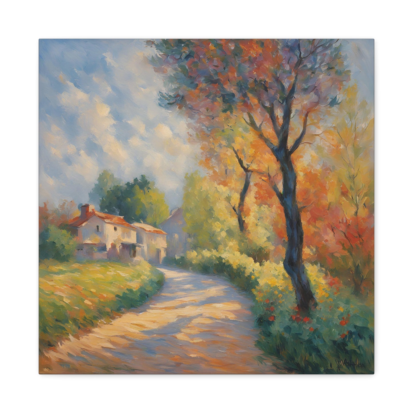 Autumn Landscape Canvas Wall Art - Vibrant Stretched Artwork for Home Decor