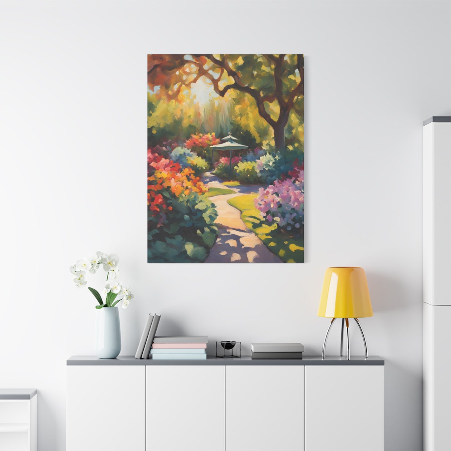 Vibrant Garden Path Canvas Artwork