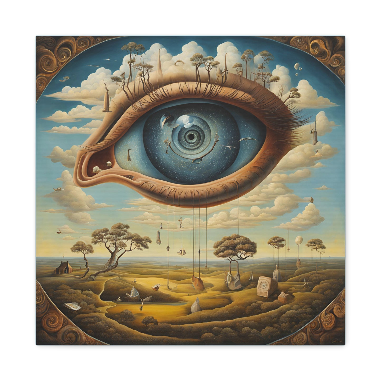 Surreal Eye Canvas Art - Dreamy Landscape Wall Decor