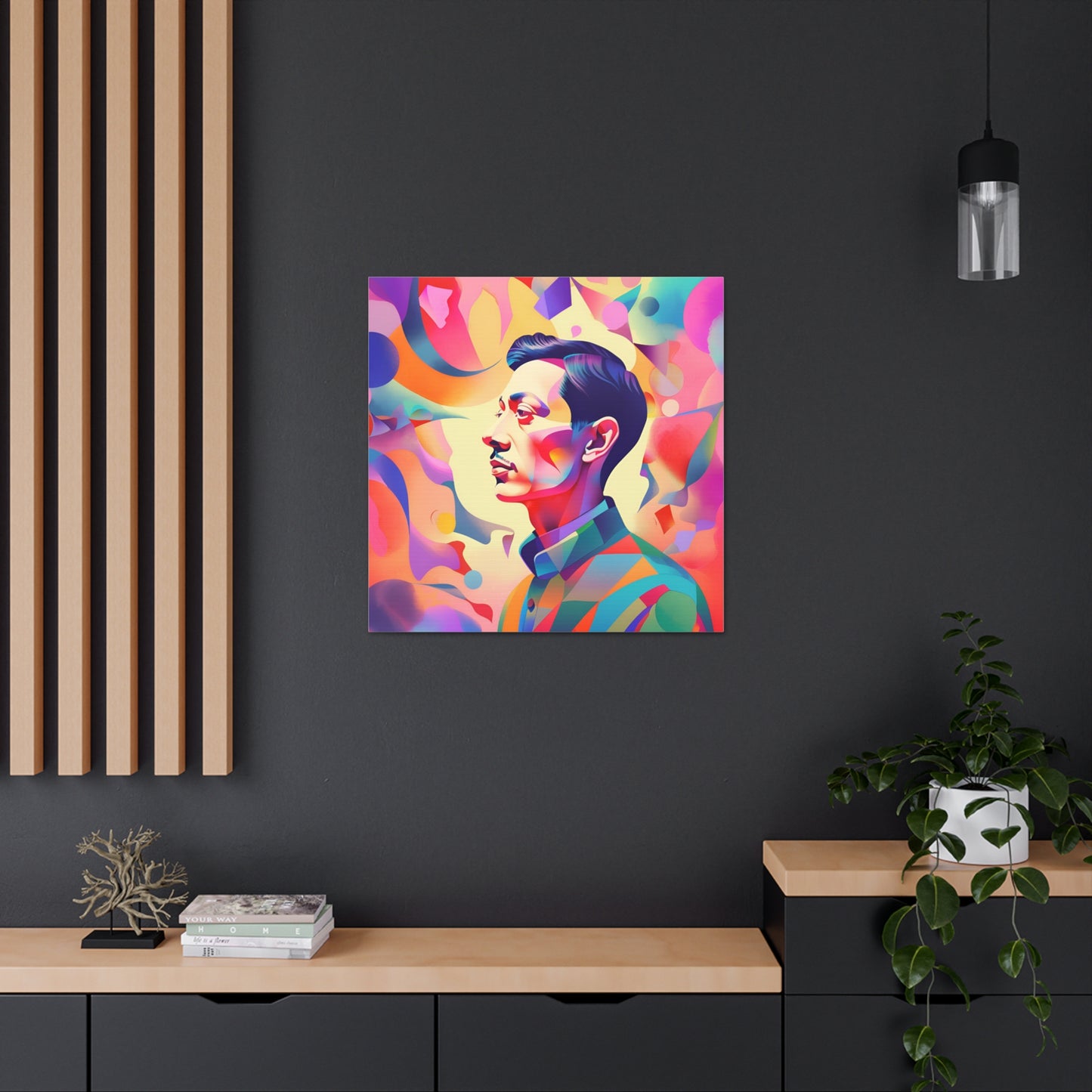 Vibrant Canvas Gallery Wrap - Abstract Male Portrait Art