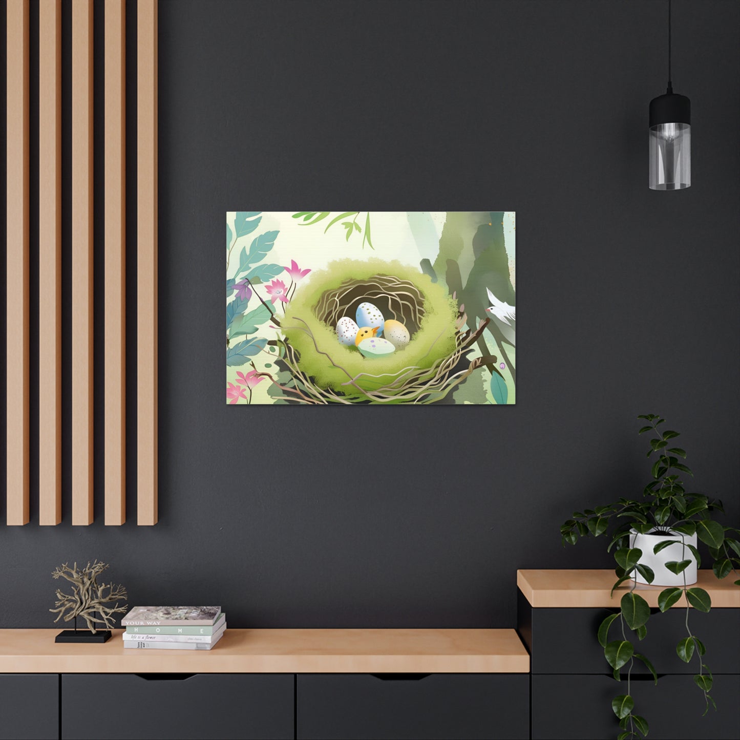 Spring Nest Canvas Gallery Wrap - Nature Artwork for Home Decor