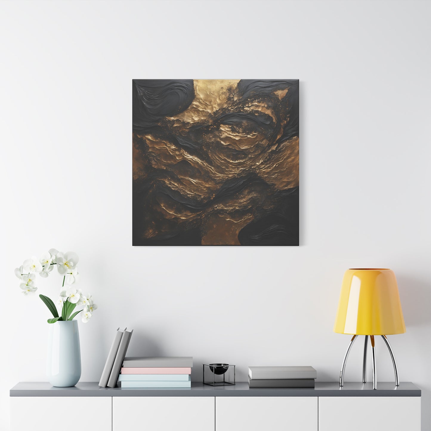 Abstract Gold Wave Canvas Art | Modern Home Decor